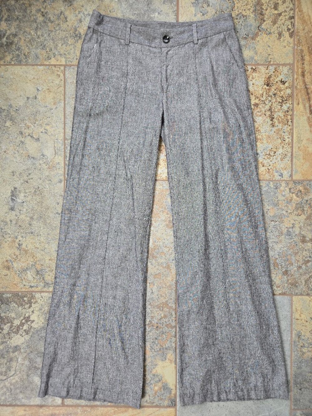 Rogan Size 27 Gray Pants 100% Cotton Gingham Liner Wide Leg Zip Button Front